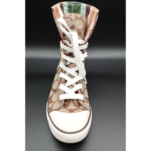 Coach Signature Women's Monogram Print Bonney Canvas High Top Sneakers Size 5M - Picture 12 of 16